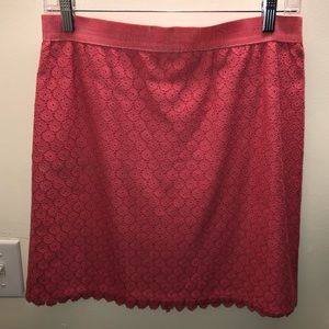 Loft size 4 coral lace skirt